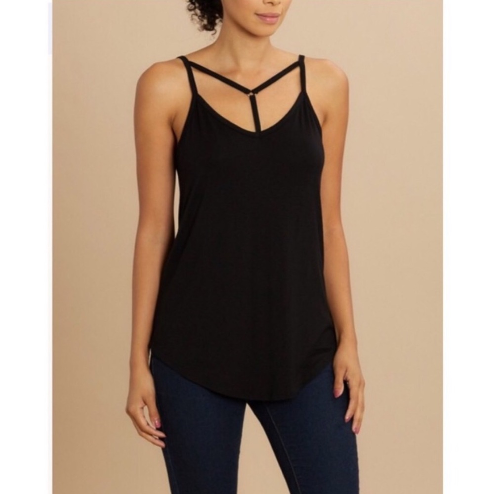 ⚡️Black T Strap Tank